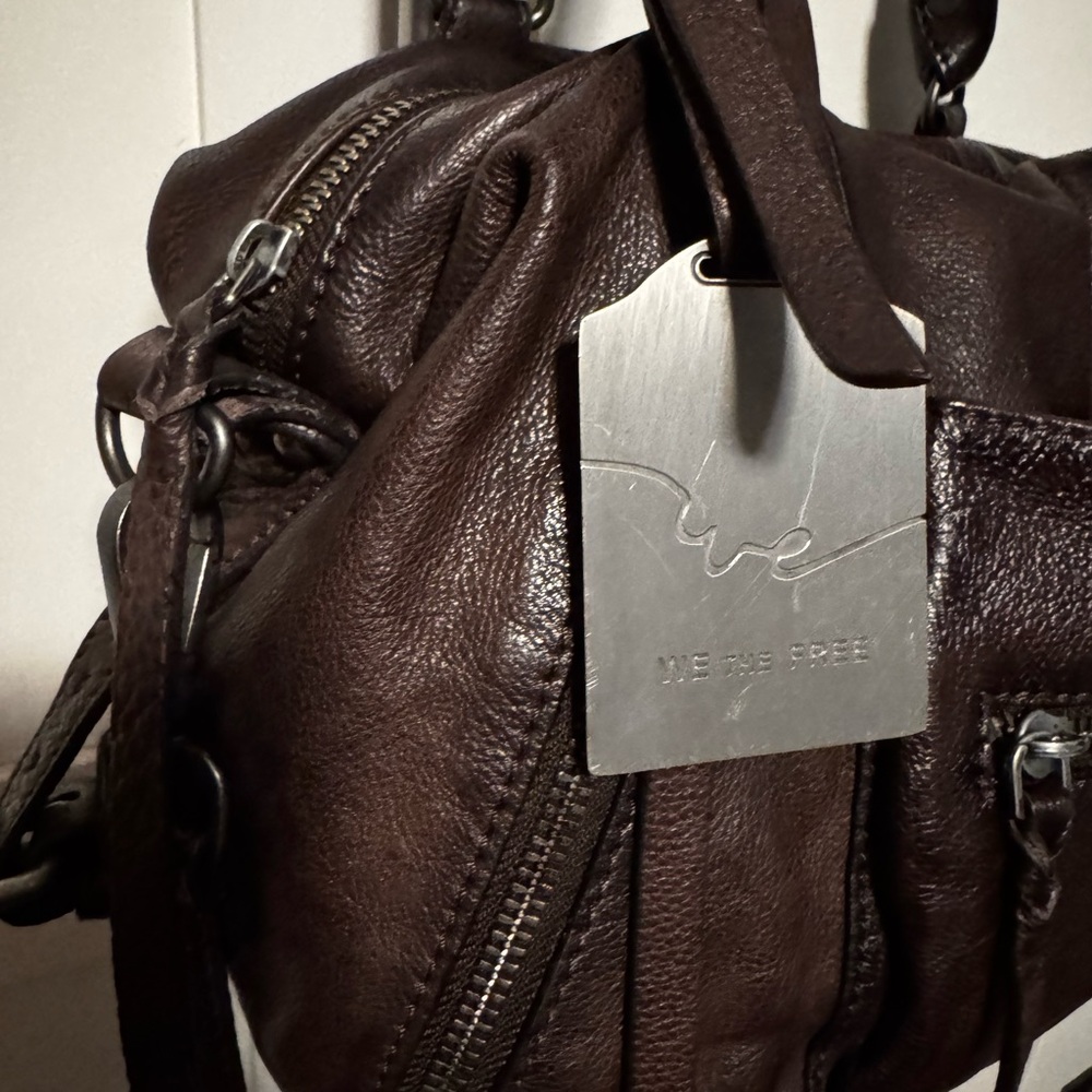 FREE PEOPLE BABY EMERSON TOTE BITTER BARK WE THE FREE Bag Brown - Picture 2 of 8